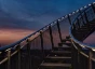 An outdoor spiral staircase