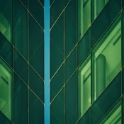 Image of geometric shapes in green