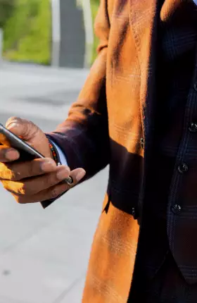 Man holding smartphone