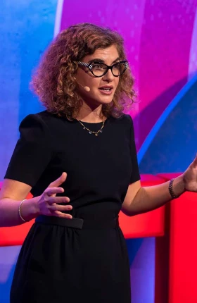 Video still of BCG CMO Jessica Apotheker delivering her TED talk