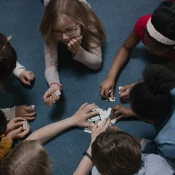 Group of kids playing on the floor