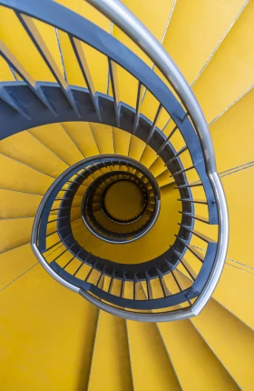 "Yellow spiral staircase"