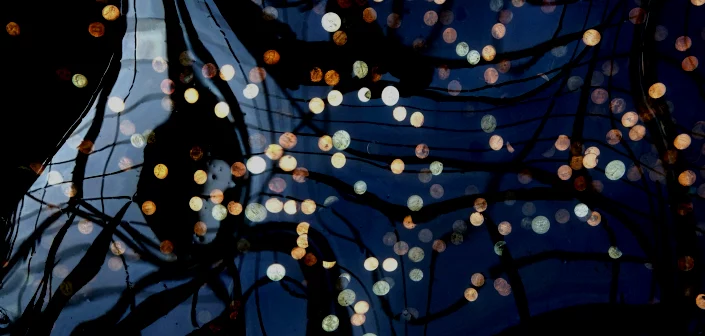 Small lights on the water
