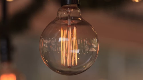 Close-up of an Edison lightbulb
