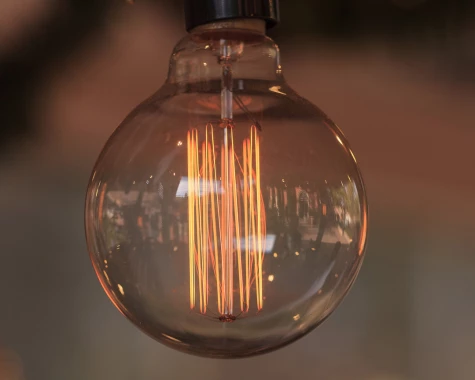 Close-up of an Edison lightbulb