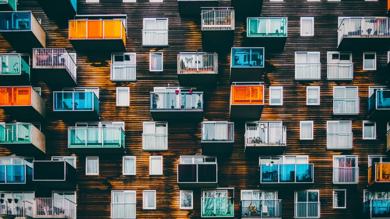 An image of balconies on an apartment building