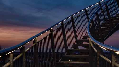 An outdoor spiral staircase