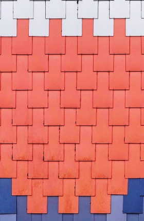 Orange and Blue Inverted Triangle Wall Mural