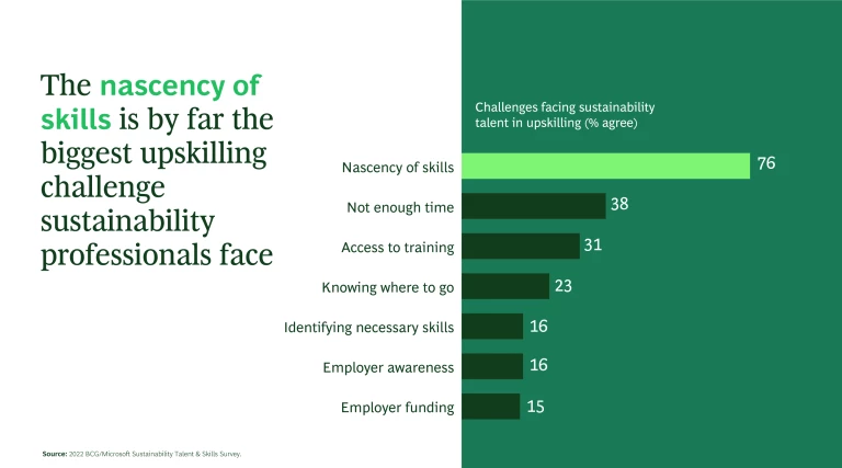 The Nacency of skills is by far the biggest upskilling challenge sustainability professionals face