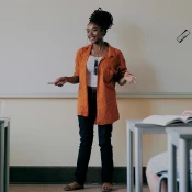 Female teacher in classroom
