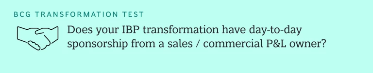 Does your IBP transformation have day-to-day sponsorship from a sales/commercial P&L owner?