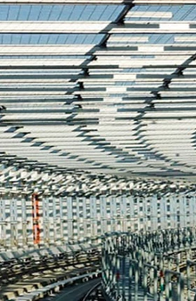 Image of Train Tracks and Shadows Reflected on the Tracks