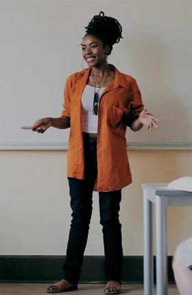 Female teacher in classroom