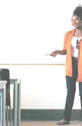 Female teacher in classroom