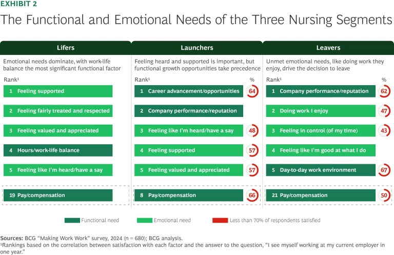 The Functional and Emotional Needs of the Three Nursing Segments