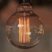 Close-up of an Edison lightbulb